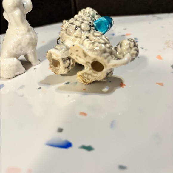 2 Vintage Goebel? Poodles Mid Century Ceramic Spaghetti Miniatures Decor Rare! - Picture 5 of 6